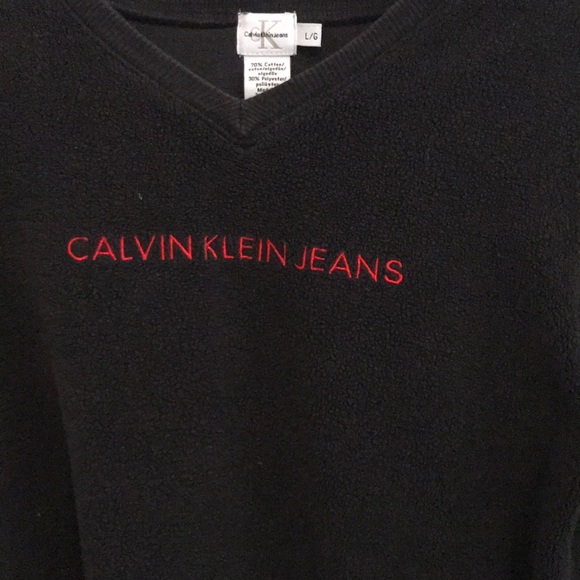Black Calvin Klein Jeans Fleece Top - Picture 5 of 6